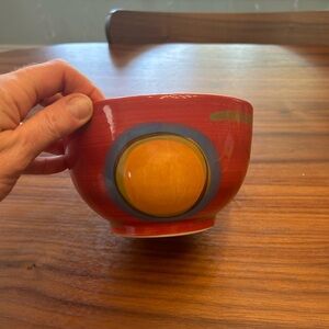 RARE Signed Gail Pittman Red “Red Dot” Cereal Bowl